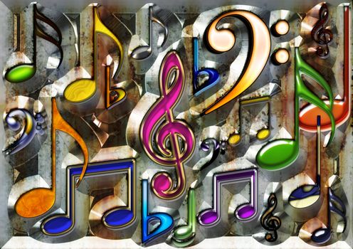 abstract creative symbolic image of the stand with musical notes