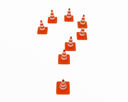 High resolution image of traffic cones. 3d illustration.