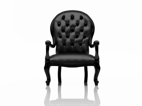 High resolution image white armchair. 3d illustration over  white backgrounds.