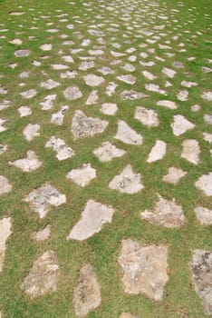 Detail of garden path with stones
