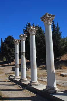 Ancient ruins - pillars on a Greek island Kos