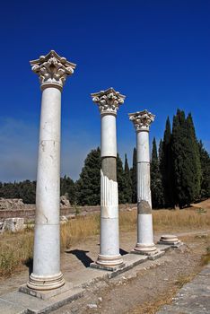 Ancient ruins - pillars on a Greek island Kos