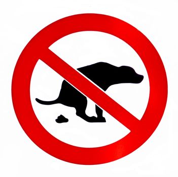    No dog poop isolated  forbiddance sign
