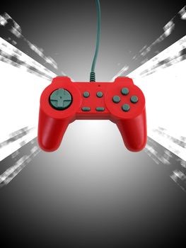 A red game controller with plenty of copy space.  This file includes the clipping path.  