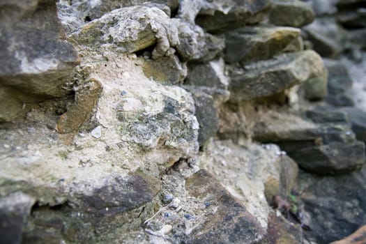 Grey, impressive stone wall, grey colour