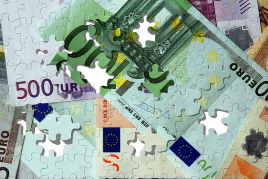 Euro banknotes puzzle - money texture