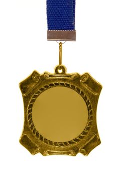 Golden medal isolated on white