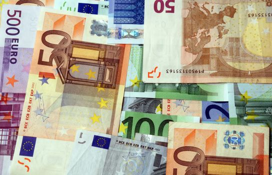 Euro bank notes background - money texture