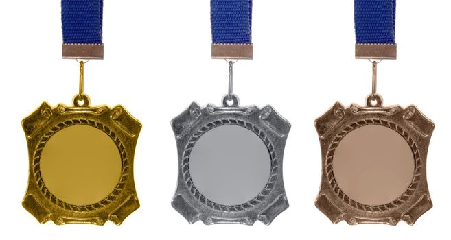 Set of medals isolated on white