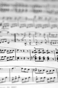 Musical notes with shallow DOF