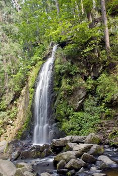 Waterfall in the forest with a long exposure