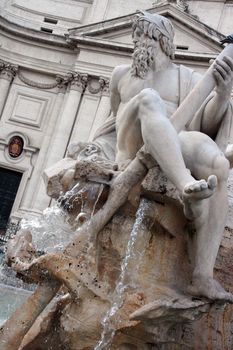 Zeus in Piazza Navona, Fontana dei Fiumi, Rome, Italy