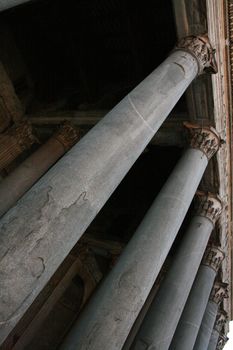 columns of the Pantheon in Rome, Italy