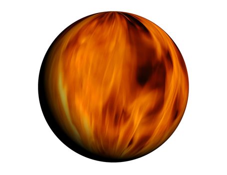 Sphere full of fire - based on real fire photo