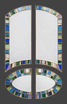 Stained glass component isolated on grey background