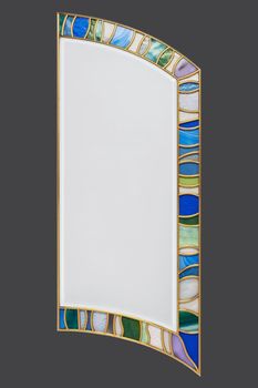 Stained glass component isolated on grey background