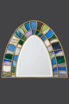 Stained glass component isolated on grey background