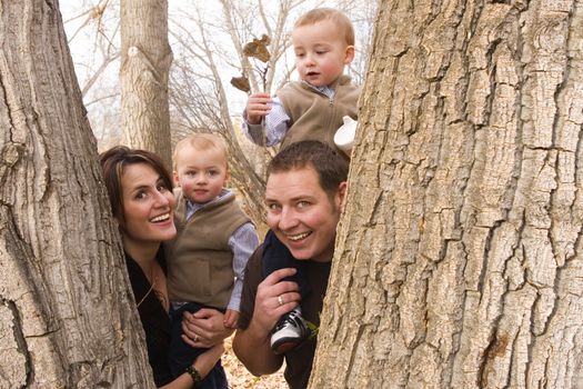 A family having some fun in nature