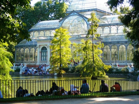 Cristal palace in old park "Retiro" in Madrid /Spain/