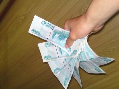 Money bills in Russia by nominal value one thousand roubles