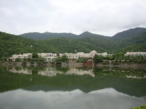 Resort on sandy coast Yalong Bay Sanya china