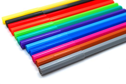 photo of the soft-tip pens on white background