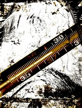 Grungy background - Celsius thermometer