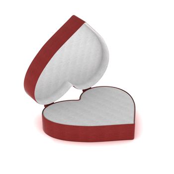 Gift box in the form of heart. 3D image.