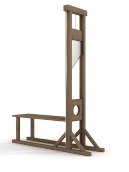 Guillotine on a white background. 3D image.