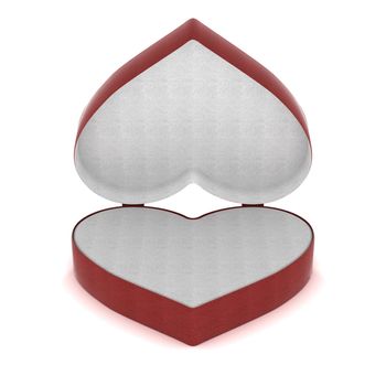 Gift box in the form of heart. 3D image.