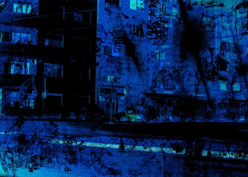 Abstract grungy background - city at night