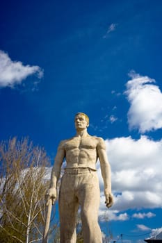 monument on blue sky as background