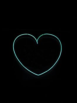 Neon sign shaped like a heart