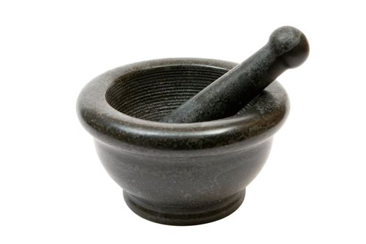 Mortar and pestle. Isolated on a white background.