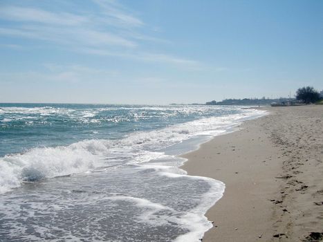 Coast and the sea near to the city of Odessa in Ukraine
