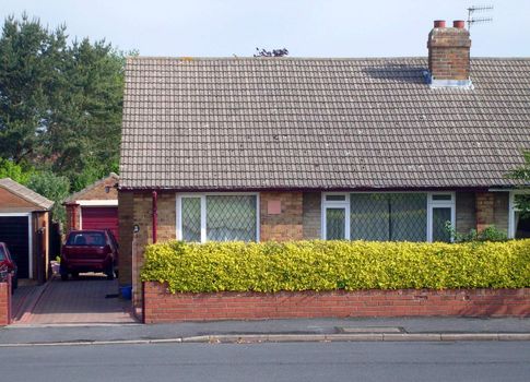 Typical English Bungalow on housing estate in Scarborough, England.