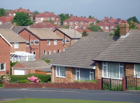 Typical English housing estate in Scarborough, England.