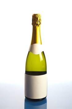 Alcohol - a bottle of champange on light background