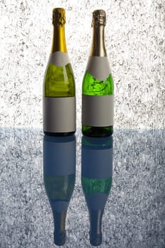 Alcohol - a bottle of champange on light background