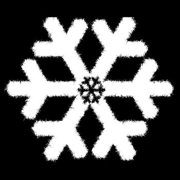 white snowflake on black background. Christmas snowflake.