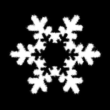 white snowflake on black background. Christmas snowflake. Christmas