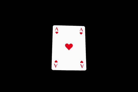 ace card isolated on the black background