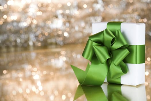 Present with green ribbon