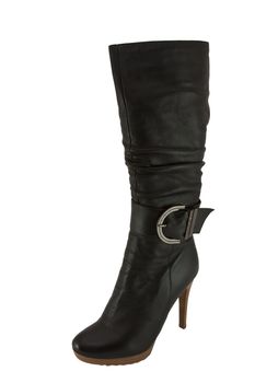 Stylish ladies' boot on a high heel isolated