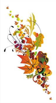 Abstract autumn border in orange and gold tones