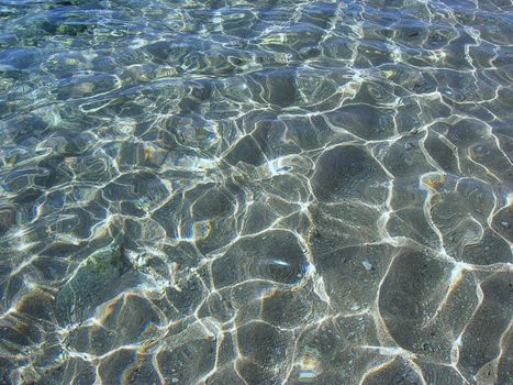 Sunlight Reflections in the Water of Shallow