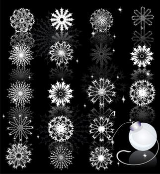 blanks of different snowflakes for design
