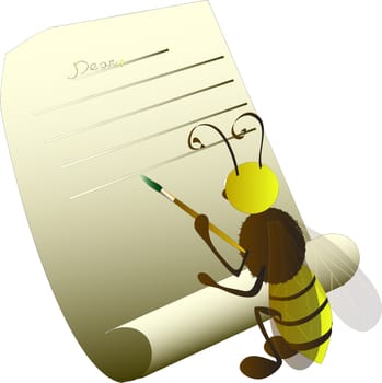 Bee started to write a letter to someone very close, you can continue
