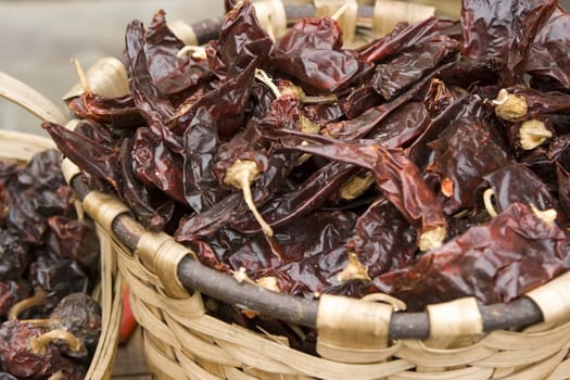 a basket full of red hot chilli peppers food natural