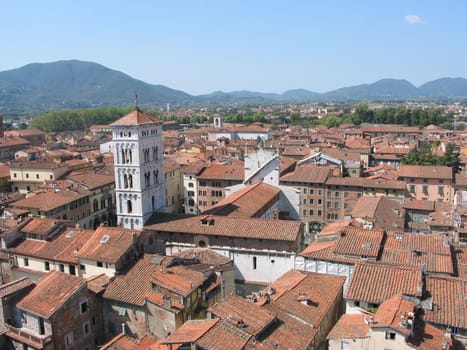 Lucca is a historycal town in Tuscany surrounded by city walls